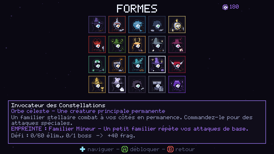 La Galerie des Formes, avec les portraits des vingt Formes et la description de l'Invocateur des Constellations