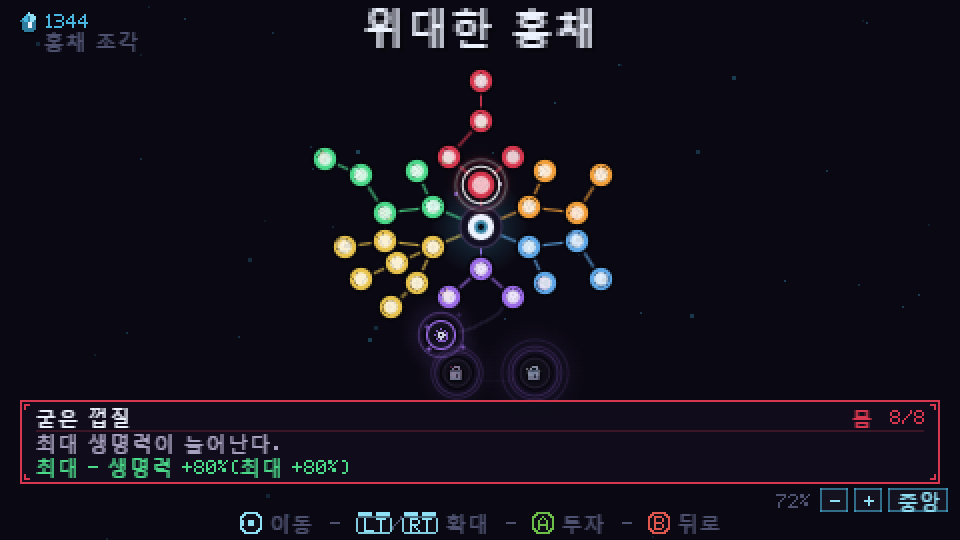 위대한 홍채 화면, 중앙의 눈을 둘러싼 강화 노드