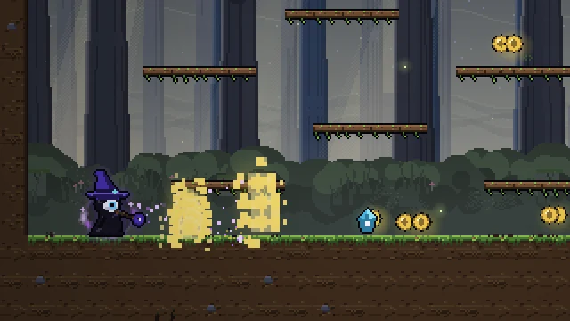 The Mage cycles the elements of Elemental Imbuement in the Blind Roots Grove